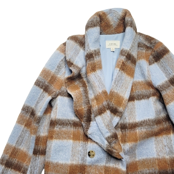 Anthropologie If By Sea Plaid Ruffled Overcoat Small - Picture 4 of 11